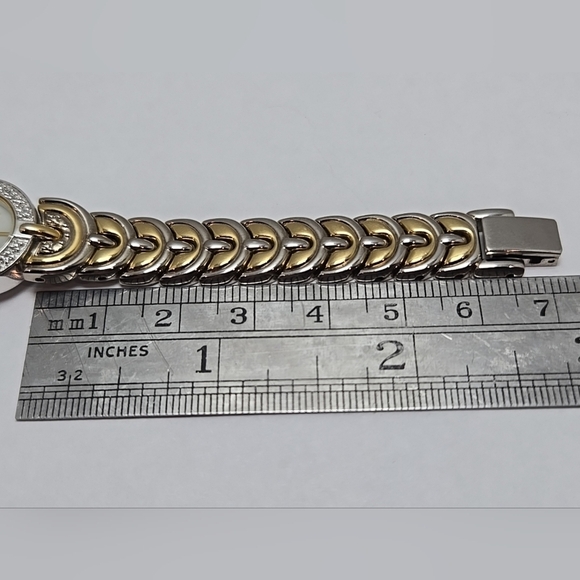 Womens Jules Jurgensen Diamond Watch Gold Silver Two Toned Bracelet New Battery - Picture 7 of 10